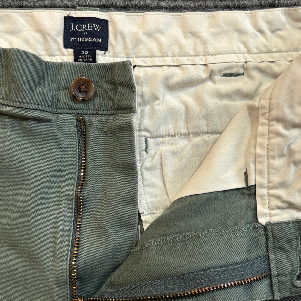 J.Crew Flex Chino Shorts Men's 30 Green 7" Inseam Resort Summer Golf - Picture 10 of 13